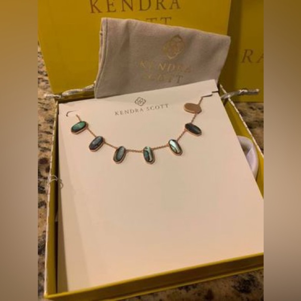 Kendra Scott 14K Rose Gold Meadow Abal  Station Necklace